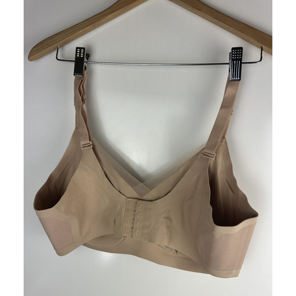 HoneyLove Crossover V-Neck Bra Wireless Adjustable Padded Tan Beige Plus Size 1X - Picture 6 of 12
